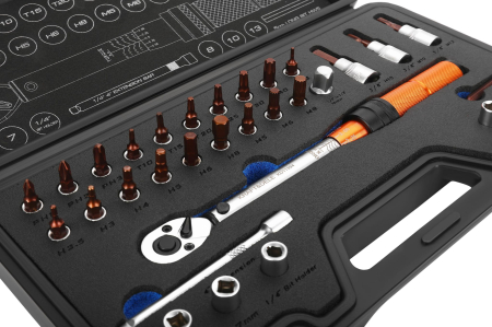 Cheie dinamometrica reversibila 1/4″ 5-25Nm 32piese cu set biti torx spline hexagon (KD11394) [13]