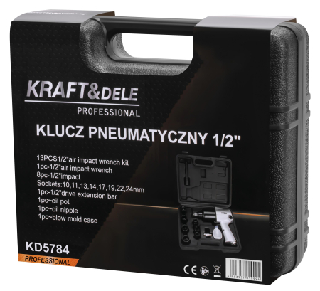 Cheie pneumatica de impact 1/2" 1800 Nm cu set 13 piese (KD5784) [17]