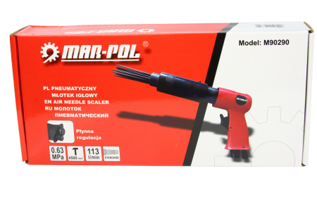 Ciocan pneumatic cu ace 19 pini, 4500 bpm, pentru indepartarea ruginii si vopselei (M90290) [8]