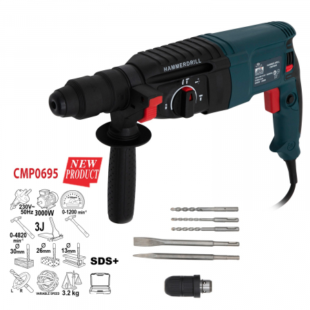 Ciocan rotopercutor, demolator SDS 2 mandrine 3000W (CMP0695) [1]