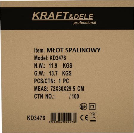Ciocan rotopercutor pe benzina 52cc SDS-MAX 4.9kW pentru gaurire si demolare (KD3476) [13]
