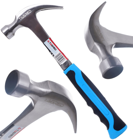 Ciocane / topoare/pana/Leviere - Ciocan tamplar 450 g forjat monolitic cu gheara si maner ergonomic antiderapant  (TA1430)