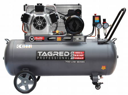 Compresor aer 100L 10BAR fara ulei 510Lmin 3500W 4.8CP (TA3390) [1]