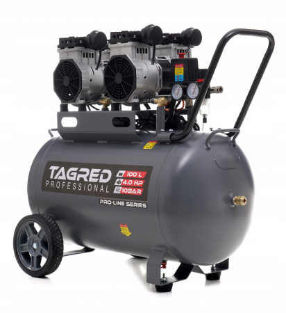 Compresoare - Compresor aer 100L 10BAR fara ulei silentios 580L/min 2X2000W 5.4HP (TA3387)