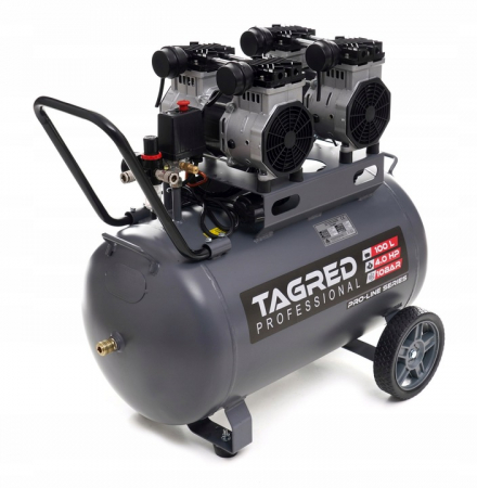 Compresor aer 100L 10BAR fara ulei silentios 580L/min 2X2000W 5.4HP (TA3387) [6]