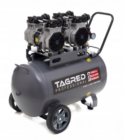 Compresor aer 100L 10BAR fara ulei silentios 580L/min 2X2000W 5.4HP (TA3387) [5]