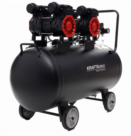 Compresor aer 100L fara ulei silentios 2x1500W 585 L/min (KD1387) [5]