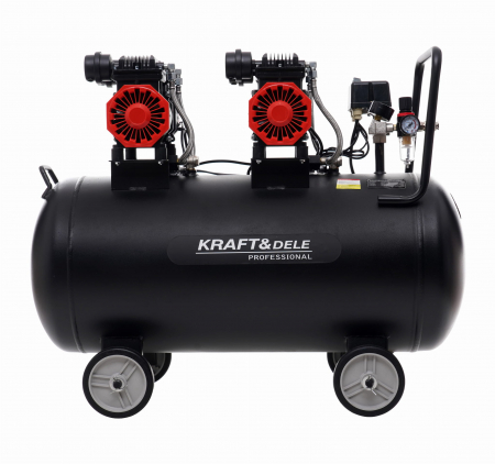 Compresor aer 100L fara ulei silentios 2x1500W 585 L/min (KD1387) [1]