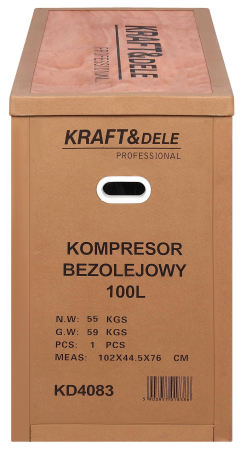 Compresor aer 100L fara ulei silentios 2x2200W 585L/min (KD4083) [20]