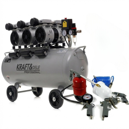 Pachete promotionale - Compresor aer 100l fara ulei silentios 3x1500w + set kit 5 accesorii pneumatice  pentru compresor  (KD1397+PNEUM5PCS)