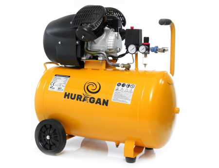 Compresoare - Compresor aer 100l Uragan, 2 pistoane in V, 3kW, 10 bar, 530 l/min (M88003)