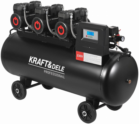 Compresoare - Compresor aer 200L fara ulei silentios 3x2200W 750L/min (KD4084)