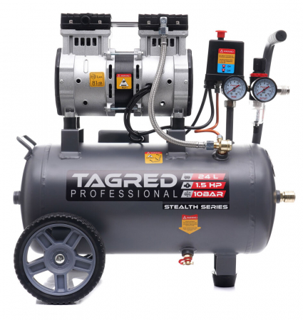 Compresor aer 24L fara ulei silentios 1750W 218 L/min (TA3383) [1]