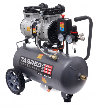 Compresor aer 24L fara ulei silentios 1750W 218 L/min (TA3383) [2]