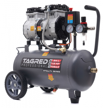 Compresoare - Compresor aer 24L fara ulei silentios 1750W 218 L/min (TA3383)