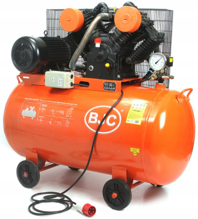 Scule electrice - Compresor aer 350l BJC, 4 pistoane, 2 etape, 7.5kW, 12 bar, 1450 l/min (B88035)