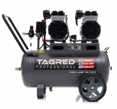 Compresor aer 50L 10BAR fara ulei silentios 550Lmin 2x1500W 4.1CP (TA3385) [4]