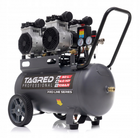 Compresoare - Compresor aer 50L 10BAR fara ulei silentios 580Lmin 2x2000W 5.4CP (TA3386)