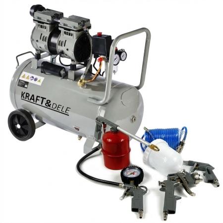 Pachete promotionale - Compresor aer 50l fara ulei silentios + set kit 5 accesorii pneumatice pentru compresor (KD1396+PNEUM5PCS)