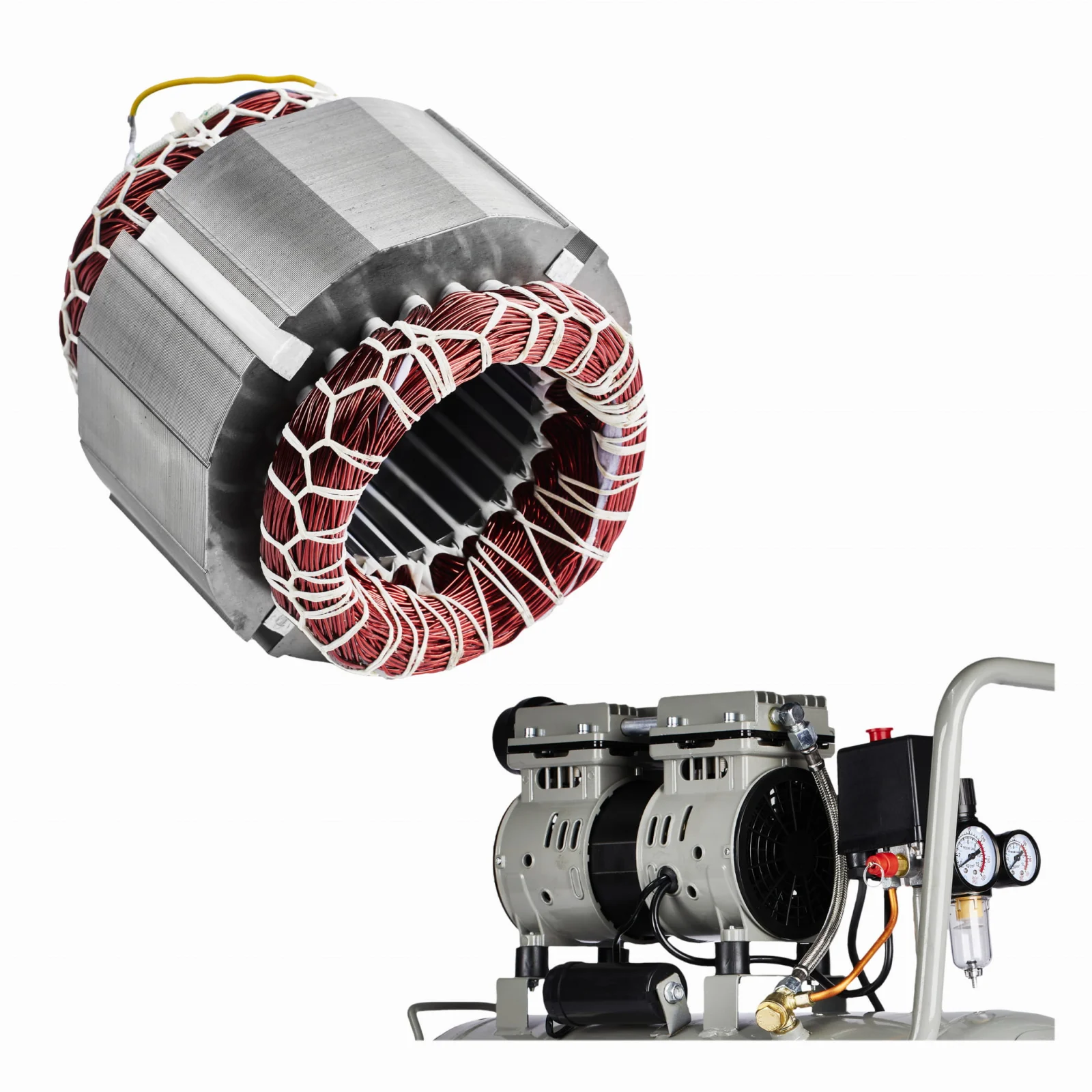 Compresor aer 50l fara ulei silentios + set kit 5 accesorii pneumatice pentru compresor (KD1396+PNEUM5PCS) [6]