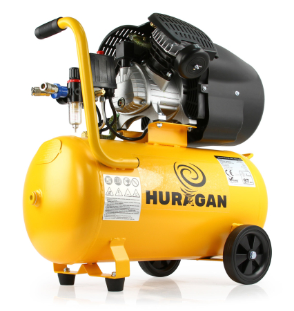 Scule electrice - Compresor aer 50l Uragan, 2 pistoane, 3kW, 8 bar, 440 l/min (M88002)