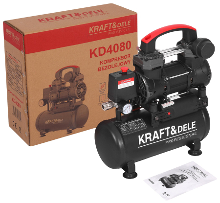 Scule electrice - Compresor aer 9L fara ulei silentios 850W 165 Lmin (KD4080)