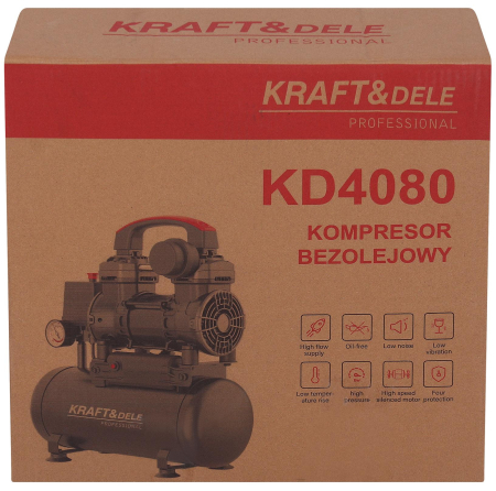 Compresor aer 9L fara ulei silentios 850W 165 Lmin (KD4080) [17]