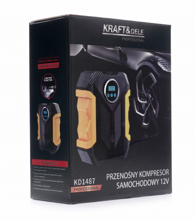 Compresor aer auto manometru digital DC 12V 140W 40 Lmin + adaptoare (KD1487) [9]