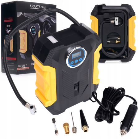 Produse noi (necategorizate) - Compresor aer auto manometru digital DC 12V 140W 40 Lmin + adaptoare (KD1487)