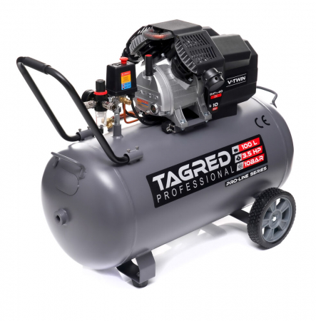 Compresor aer comprimat 100L 230V 3.5kw 640Lmin 10bar 2 pistoane (TA366) [11]
