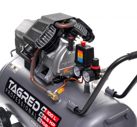 Compresor aer comprimat 100L 230V 3.5kw 640Lmin 10bar 2 pistoane (TA366) [6]