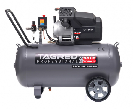 Compresor aer comprimat 100L 230V 3.5kw 640Lmin 10bar 2 pistoane (TA366) [12]