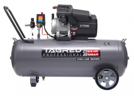 Compresor aer comprimat 100L 230V 3.5kw 640Lmin 10bar 2 pistoane (TA367) [12]