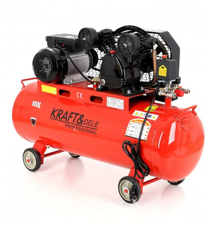 Compresor aer comprimat 100L 230V 3.8CP 250L/min 8bar 2 pistoane (KD402) [4]