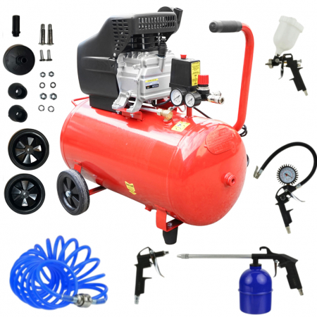 Scule electrice - Compresor aer comprimat 25L litri 8 bar + kit scule pneumatice (HXAC25+)