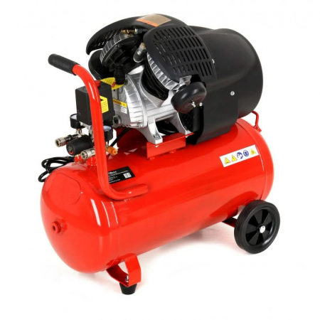 Compresor aer comprimat 50L 2 pistoane 8bar + kit scule pneumatice (HXAC50V+) [3]