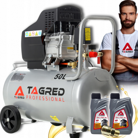 Scule electrice - Compresor aer comprimat 50L 230V 2.8kw 300Lmin 8bar + ulei + cupla rapida (TA301N+2X6093+TA0002)