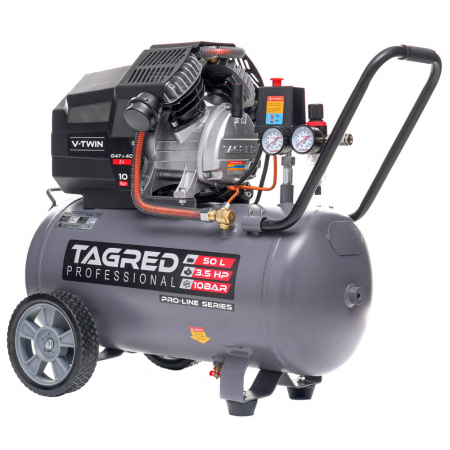 Compresoare - Compresor aer comprimat 50L 230V 3.5kw 480Lmin 10bar 2 pistoane (TA365)