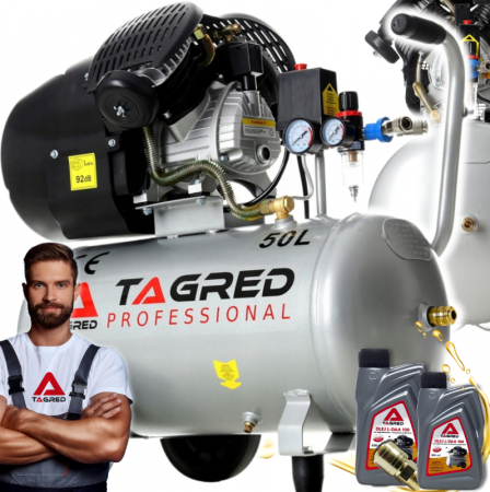 Scule electrice - Compresor aer comprimat 50L 230V 3.5kw 530Lmin 8bar + ulei + cupla rapida (TA360+2X6093+TA0002)