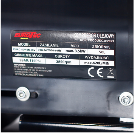 Compresor aer comprimat 50L 8bar 4.7CP (EUAC-50V) [6]