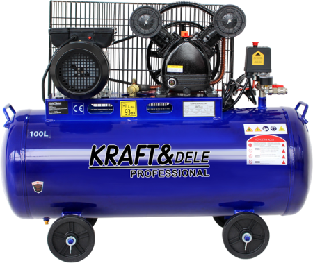 Produse noi (necategorizate) - Compresor aer comprimat monofazic monofazat 100L 220V 230V 4.2CP 480L/min 8bar 2 pistoane (KD4054)