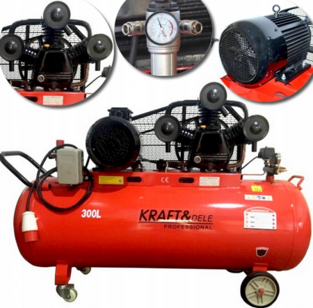 Scule electrice - Compresor aer comprimat trifazic trifazat 300L 380V 12.9CP 1460L/min 8bar 3 pistoane(KD1411)