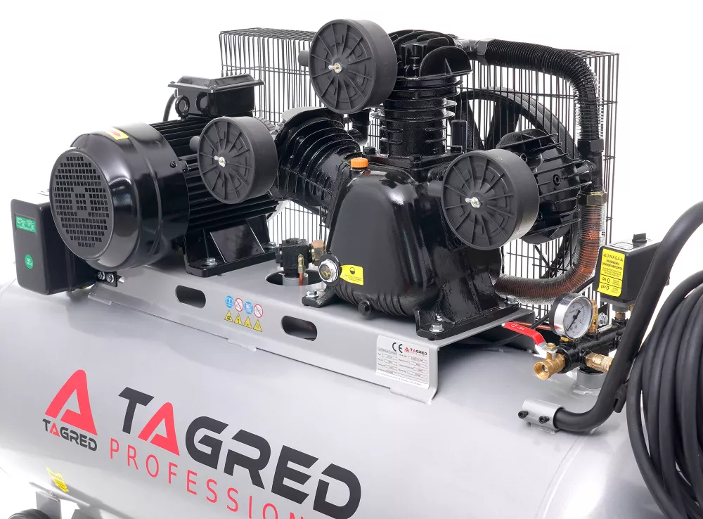 Compresor aer comprimat trifazic trifazat 300L 380V 12CP 1500L/min 8bar 3 pistoane+regulator dezumidificator (TA311B) [1]