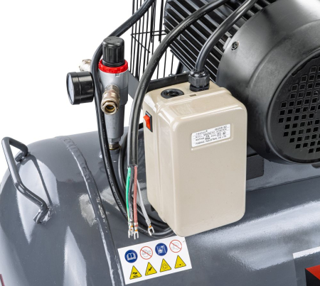 Compresor aer cu ulei 200L motor 3kW 4CP debit 650l/min presiune 8 bar alimentare trifazica 400V furtun inclus PM1308 (PM-KO-200T-400V) [3]