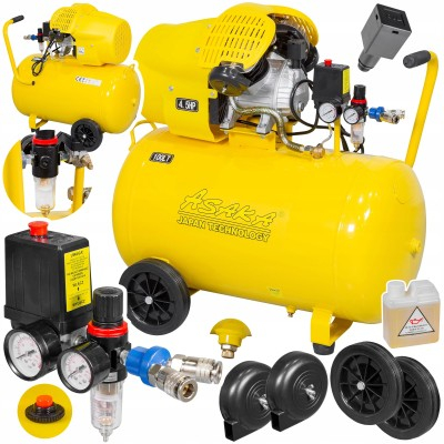 Compresoare - Compresor aer de ulei 100L  3,3 kW debit  490 l/min 2 pistoane 8 bar 2850 rpm ( ASC-100V)