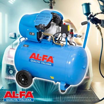 Compresor aer de ulei 100L 3 kW debit 490 l/min 2 pistoane 8 bar  2850 rpm (ALC-100V) [2]