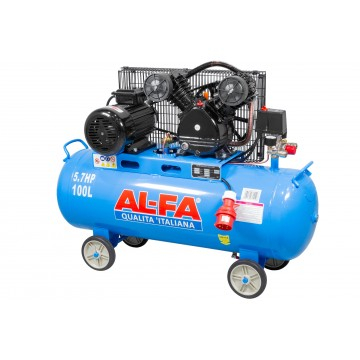 Compresor aer de ulei 100L 400V 3,8kW debit 660 l/min 2 pistoane 8 bar 2850 rpm (ALC-100-2/400V) [1]