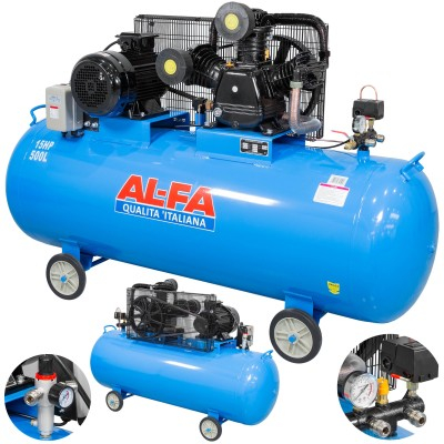 Compresoare - Compresor aer de ulei  500L cu motor 11 kW debit 1500 l/min presiune 12,5 bar alimentare  400V 2850 rpm (ALC-500-3)