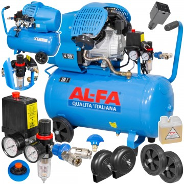 Compresoare - Compresor aer de ulei 50L 3.2kW debit 440 l/min 2 pistoane presiune 8 bar 2850 rpm+ulei (ALC-50V)