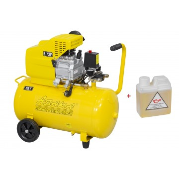 Compresor aer de ulei 50L cu motor 2.8 kW debit 260 l/min 1 piston presiune 8 bar +ulei (ASC-50-1) [7]